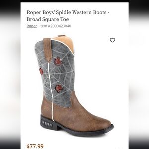 Roper Kids' Spider Web Western Boots - Brown and Gray